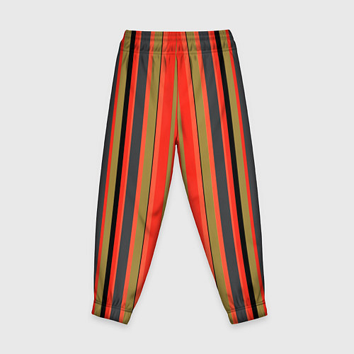 Детские брюки Вертикальные полосы в оранжево-коричневых тонах / 3D-принт – фото 2