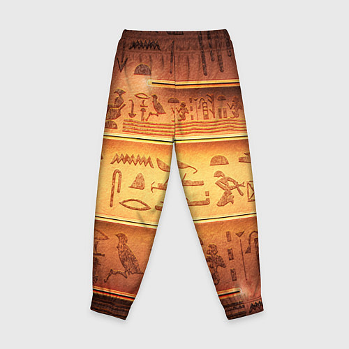 Детские брюки Египетская стена с иероглифами и полосами / 3D-принт – фото 2