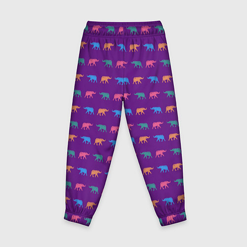 Детские брюки Разноцветные слоны / 3D-принт – фото 2