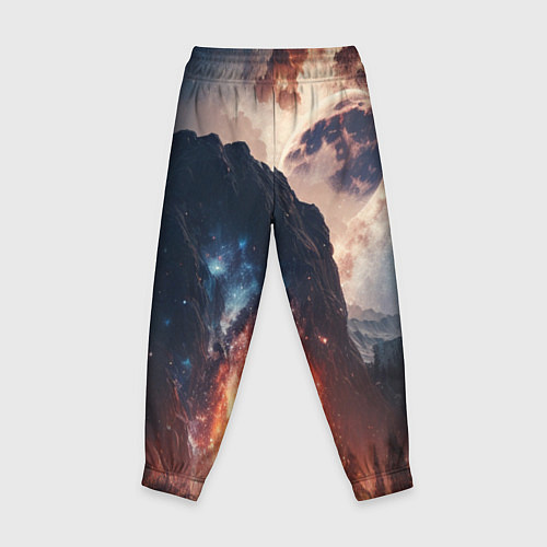 Детские брюки Галактика как ночное небо над пейзажем / 3D-принт – фото 2