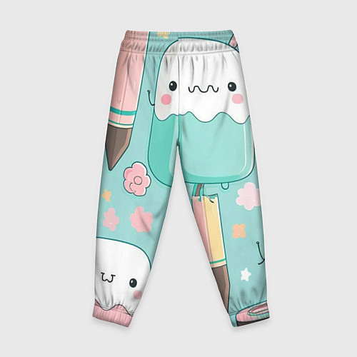 Детские брюки Милые предметы с лицами / 3D-принт – фото 2