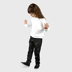 Брюки детские Четырехлистный клевер на черном фоне, цвет: 3D-принт — фото 2