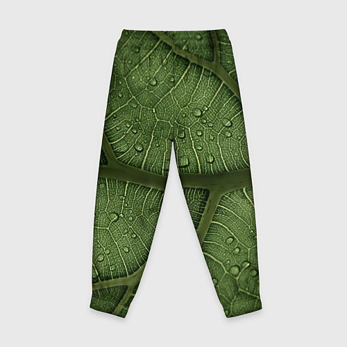 Детские брюки Текстура зелёной листы / 3D-принт – фото 2