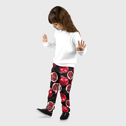Брюки детские Гранаты на черном фоне - паттерн, цвет: 3D-принт — фото 2