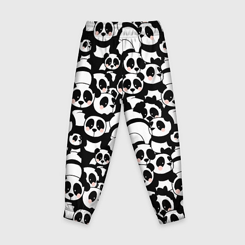 Детские брюки Чёрно-белые панды / 3D-принт – фото 2