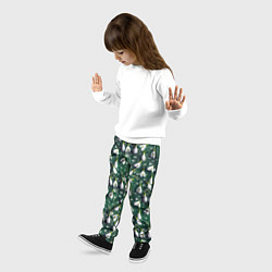 Брюки детские Сочная текстура из подснежников, цвет: 3D-принт — фото 2