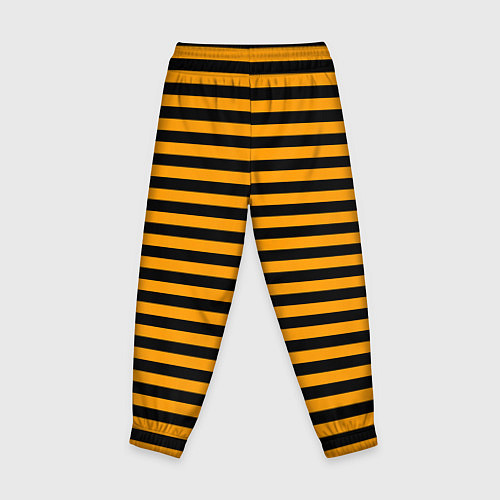 Детские брюки Черно-оранжевые полосы - пчелиный образ / 3D-принт – фото 2