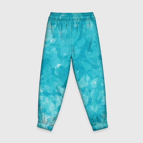 Детские брюки Листья стилизация текстура сине-голубой / 3D-принт – фото 2