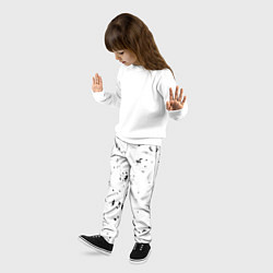 Брюки детские Текстура черно-белая, цвет: 3D-принт — фото 2
