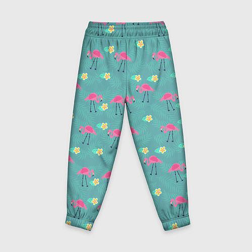 Детские брюки Летний паттерн с фламинго / 3D-принт – фото 2