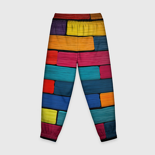 Детские брюки Цветные кирпичики / 3D-принт – фото 2