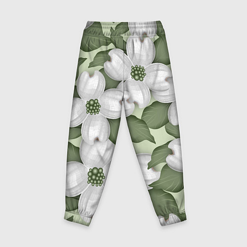 Детские брюки Белые цветочкм / 3D-принт – фото 2