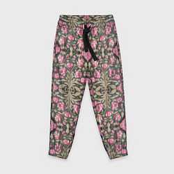 Детские брюки Серо-розовый средневековый паттерн