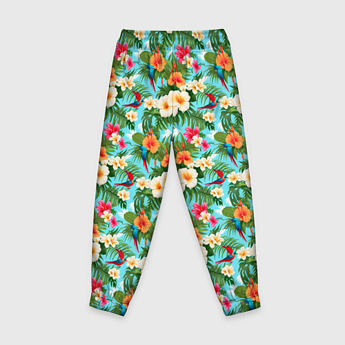 Детские брюки Цветочки гавайский стиль / 3D-принт – фото 2