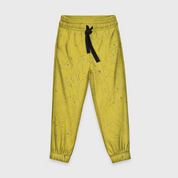Детские брюки Рябь - зеленовато-желтый и фиолетовый - узор Хуф и