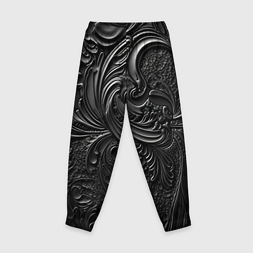 Детские брюки Объемная черная текстура из кожи / 3D-принт – фото 2
