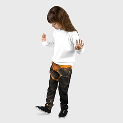 Брюки детские Оранжевые плиты паттерн, цвет: 3D-принт — фото 2