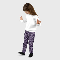 Брюки детские Фиолетовый паттерн узоры, цвет: 3D-принт — фото 2