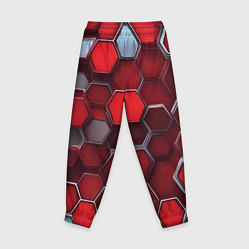 Детские брюки Cyber hexagon red / 3D-принт – фото 2