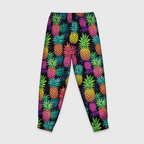 Детские брюки Разноцветные ананасы паттерн / 3D-принт – фото 2