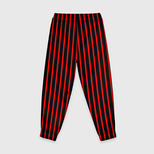 Детские брюки Красно-чёрный полосатый / 3D-принт – фото 2