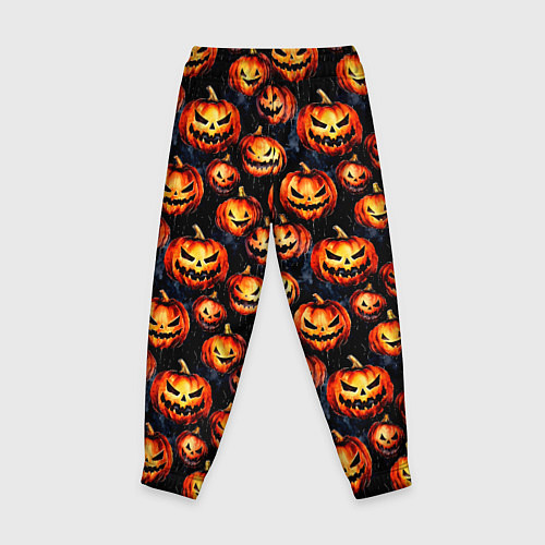 Детские брюки Весёлые тыквы на Хеллоуин паттерн / 3D-принт – фото 2