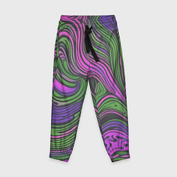Детские брюки Волнистый узор фиолетовый и зелёный