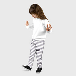 Брюки детские Кен - серые и белые полосы, цвет: 3D-принт — фото 2