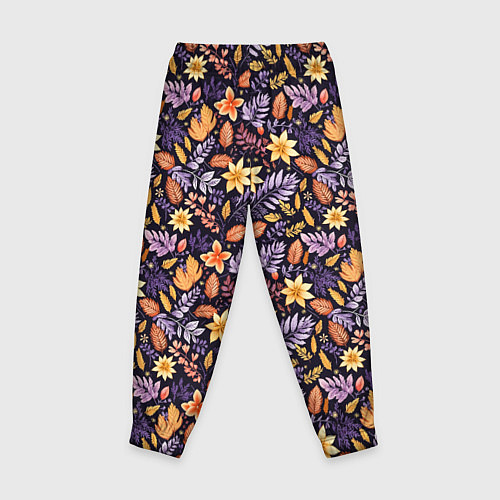 Детские брюки Паттерн из листочков и цветочков / 3D-принт – фото 2