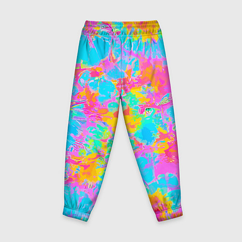 Детские брюки Барбм - цветочный абстрактный паттерн - тай-дай / 3D-принт – фото 2