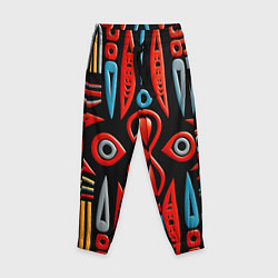 Детские брюки Красно-синий узор в африканском стиле
