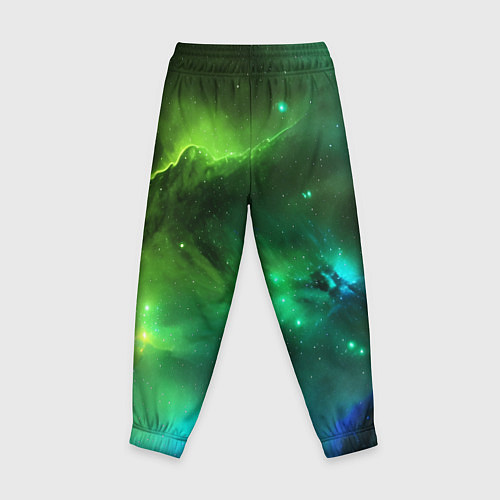 Детские брюки Бескрайний космос зелёный / 3D-принт – фото 2