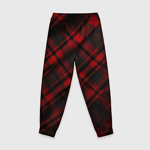 Детские брюки Тёмно-красная шотландская клетка / 3D-принт – фото 2