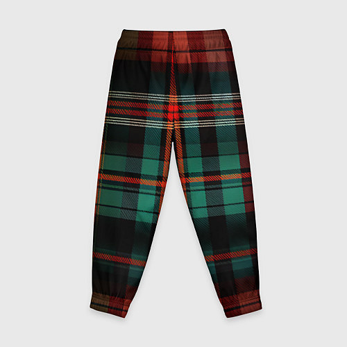 Детские брюки Красно-зелёная шотландская клетка / 3D-принт – фото 2