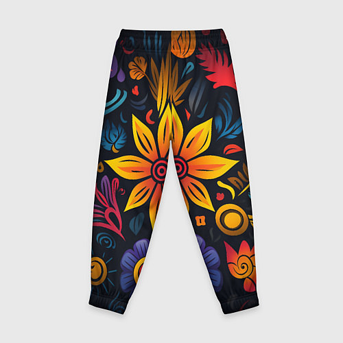 Детские брюки Растительный узор в латино-американском стиле / 3D-принт – фото 2