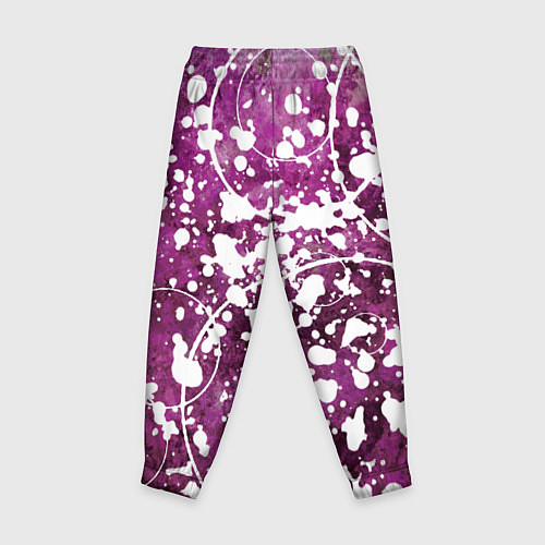 Детские брюки Абстракция - круги на пурпурном / 3D-принт – фото 2
