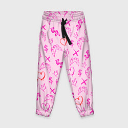 Детские брюки Паттерн - розовые граффити