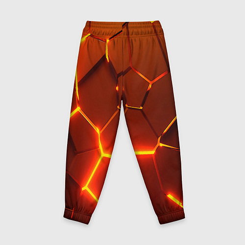 Детские брюки Плиты абстрактные огненные / 3D-принт – фото 2