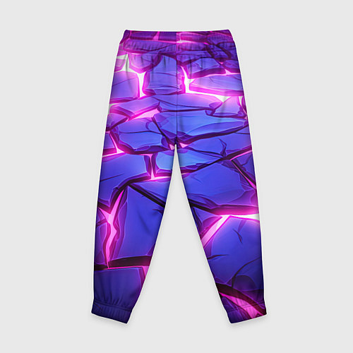 Детские брюки Неоновые фиолетовые камни со свечением / 3D-принт – фото 2