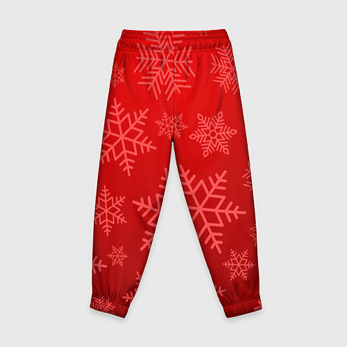 Детские брюки Красные снежинки / 3D-принт – фото 2
