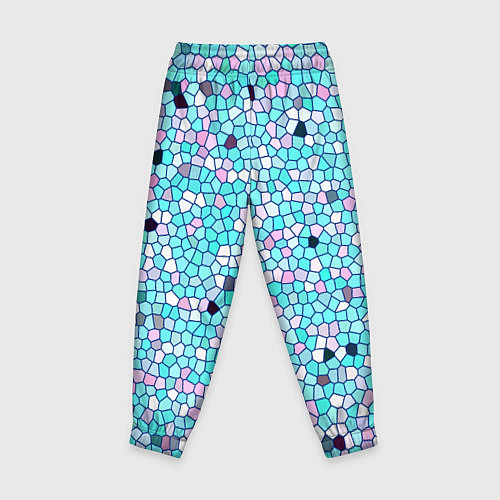 Детские брюки Мозаика розово-голубая / 3D-принт – фото 2