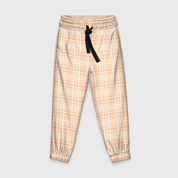 Брюки детские Клетчатый тёплый бежевый, цвет: 3D-принт
