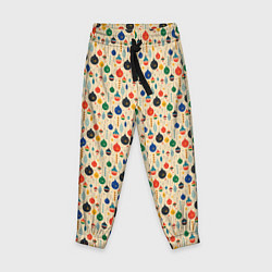Брюки детские Разноцветные ёлочные игрушки, цвет: 3D-принт