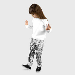 Брюки детские Чёрно белые узоры, цвет: 3D-принт — фото 2