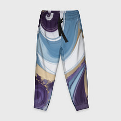 Детские брюки Абстрактный волнистый узор фиолетовый с голубым