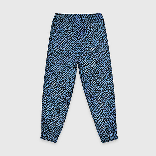 Детские брюки Чёрные и синие мазки / 3D-принт – фото 2