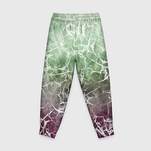 Детские брюки Абстракция - spider web on purple-green background / 3D-принт – фото 2