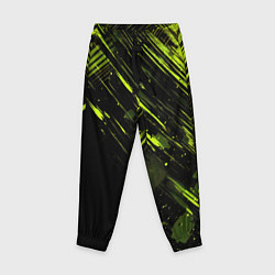 Брюки детские Зеленая краска на черном фоне, цвет: 3D-принт
