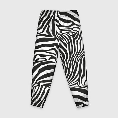 Детские брюки Шкура зебры черно - белая графика / 3D-принт – фото 2