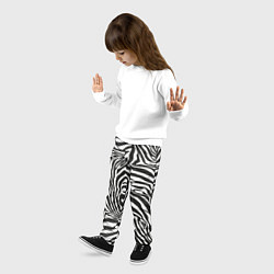 Брюки детские Шкура зебры черно - белая графика, цвет: 3D-принт — фото 2